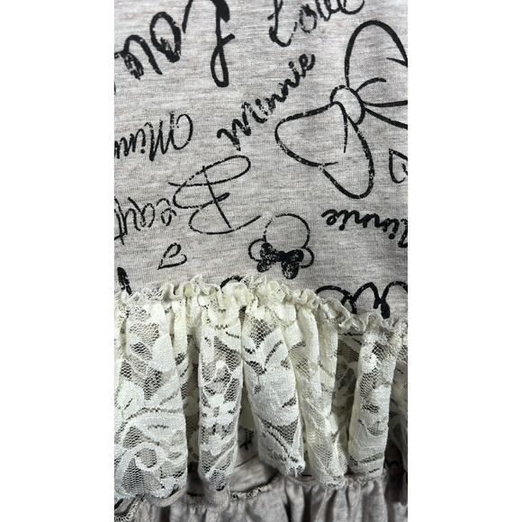 Disney World Minnie Mouse Dress Girls Size L Sleeveless Tan Love - Picture 5 of 8